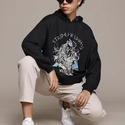 Roadster The Lifestyle Co Printed Hooded Sweatshirt-picture-22