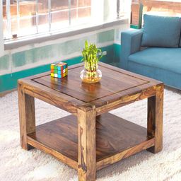 Ikiriya Coffee Brown Teak Finish Square Shaped Coffee Table-picture-0