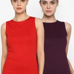 appulse Women Pack of 2 Slim Fit Solid Round Neck T-shirts-picture-48
