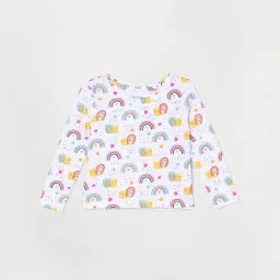 Juniors by Lifestyle White Cotton Printed Full Sleeves T-Shirt-picture-20