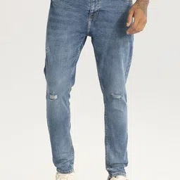 Snitch Men Narrow Skinny Fit Low Distress Light Fade Stretchable Jeans-picture-16