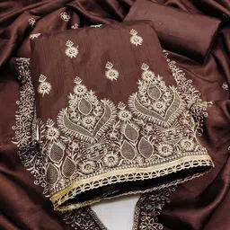 Maroosh Floral Embroidered Thread Work Unstitched Dress Material-image-96