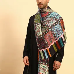 Pashmoda Men Floral Sonata Printed Woolen Stole image 4