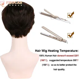 miss lirenn MISS LIRENN® Short Pixie Cut Wigs Cute Boy Cut Brown Wigs for Women Synthetic Hair Natural Looking Wig With Bangs Daily Party Wigs, 150 Gram + 02 Wig Cap Free image 5