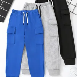 YK X Trampoline Kids Pack Of 3 Mid-Rise Joggers-image-23