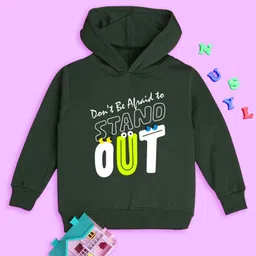 NUSYL Full Sleeves Dont Be Afraid  To Stand Out Text Printed Sweatshirt - Green-picture-23
