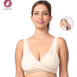 Morph Lace Detailed Maternity Leakproof Nursing Sleep Bra - Skin-picture-10
