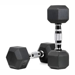 HackerX 2-Pcs Hexagonal Rubber Coated Fixed Weight Dumbbell-picture-14