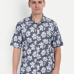 COSMIC Floral Printed Spread Collar Regular Fit Cotton Casual Shirt-picture-37