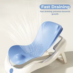 Polka Tots Tiny Tubsy Baby Bather Lightweight With Soft Rubber Newborn Bath Rack - Blue image 3