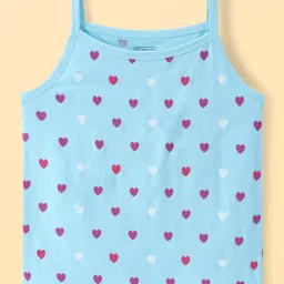 Pine Kids Cotton Knit Singlet Sleeves Slip With Heart Print Pack of 3 (Colour May Vary) image 4