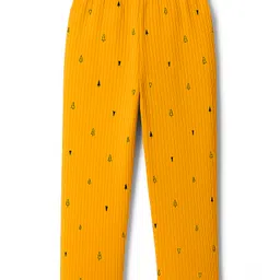 Pine Kids Drop Needle Half Sleeves Co-ords Night Suit With Tree Print - Yellow image 5