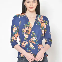 Cation Blue Floral Print Top-image-93