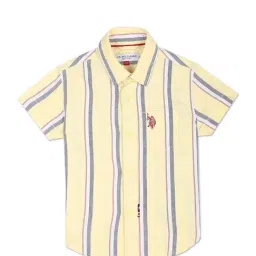 U.S. Polo Assn. Kids Light Yellow Striped Shirt-picture-42