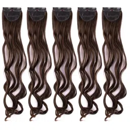 Stasia Street Clip-In 20 Inch Curly Mix-Brown Side Patches - Set Of 5 image 1