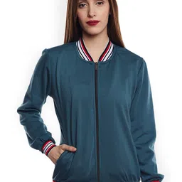 Belle Fille Women Teal Blue Solid Lightweight Tailored Jacket-picture-37