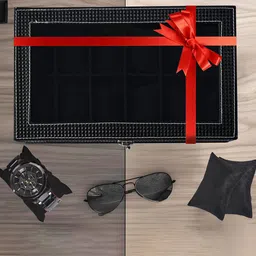 Kuber Industries Black & Transparent 12 Slots Wrist Watch Organiser image 4