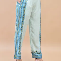 Shree Women Floral Printed Regular Liva Kurta with Trousers image 2