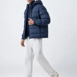 WES Casuals by Westside Navy Solid Relaxed-Fit Puffer Jacket image 3