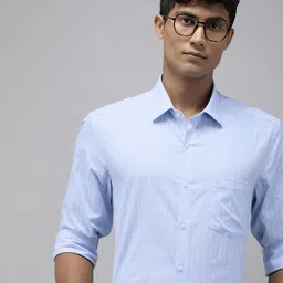 Arrow Manhattan Slim Fit Striped Pure Cotton Formal Shirt-image-23