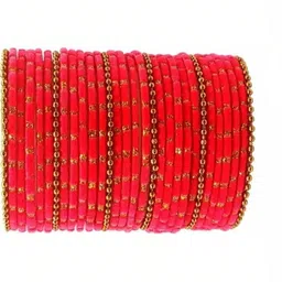 LLL FASHION Set Of 40 Rose Glass Artificial Stones & Beads Bangle image 2