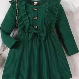 THOILLLING Girls Bow Detail A-Line Midi Dress-image-20