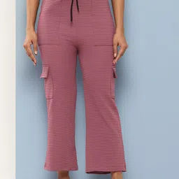 The Roadster Lifestyle Co Women Self Design Comfort Straight-Fit Mid-Rise Cargo Trousers-image-83