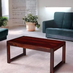 Ikiriya RedSheesham Wood Contemporary Honey Finish Rectangle Coffee Table-picture-47