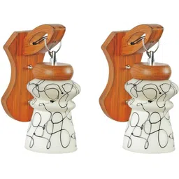 1ST TIME Black & White Printed Wood Contemporary Abstract Shaped Shaped Wall Lamp-picture-21