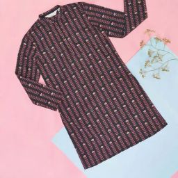 Indus Route by Pantaloons Kids Black Cotton Printed Full Sleeves Kurta-picture-13