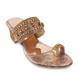 Cheemo Women's Rose Gold Toe Ring Sandals-picture-24