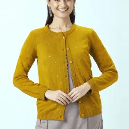 Rangmanch by Pantaloons Mustard Embellished Cardigan-picture-40