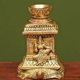 Ekaa Handicrafts Gold Brass Shaligram Tortoise Incense Holder-image-53