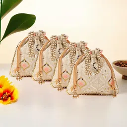 Kuber Industries 4 Pieces Embroidered Potli Clutchs-picture-24