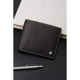 Allen Solly Men Brown Textured Genuine Leather Wallet image 1