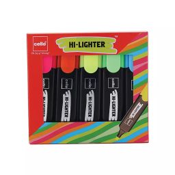 Cello Hi-Lighter with Chisel Points Kit of 5 Pcs Multicolour-picture-13