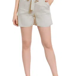 PATRORNA White Slim Fit Shorts-image-39