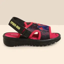 Kidsville Spiderman Printed Black & Red Floater Sandals-image-45