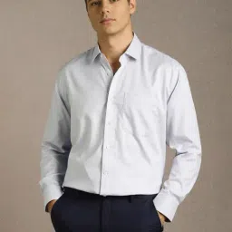 Louis Philippe Grey Cotton Regular Fit Checked Shirt-picture-26