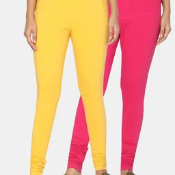 TSG Bliss Women Pack of 2 Solid Churidar Leggings-image-41