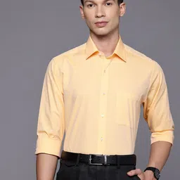 Raymond Slim Fit Self Design Textured Pure Cotton Formal Shirt-image-100