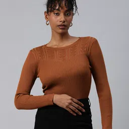 London Rag Geometric Self Design Boat Neck Pullover-picture-28