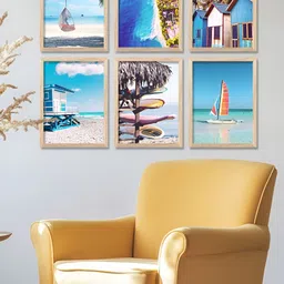 Kotart Brown 6 Piece Wooden Abstract Wall Art-image-13