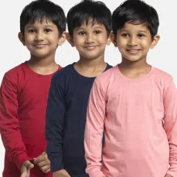 Friskers Kids Multicolor Cotton Full Sleeves T-Shirt (Pack of 3)-picture-27