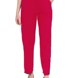 PATRORNA Dark Pink Mid Rise Relaxed Fit Modern Trousers-picture-28
