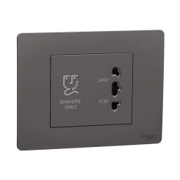 schneider electric Schneider Shaver Socket Horizontal Miluz ZeTa Warm Grey 3 Module, MZSHVRSO3M_WG-picture-22