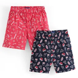 Honeyhap Premium 100% Cotton Woven Boxers Skateboard Print Pack of 2 - Red & Black-picture-14