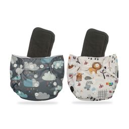 Chinmay Kids One Size Adjustable Baby Cloth Button Diaper - Washable/Reusable Nappies for Infants & Toddlers With Black Insert (8 X 8 inch) Pack of 2-picture-30