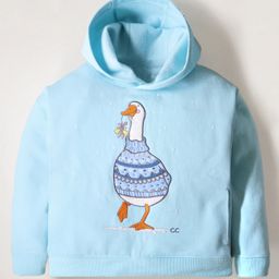 Cherry Crumble By Nitt Hyman Full Sleeves Duck Embroidered Hoodie - Sky Blue-picture-20