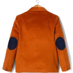 Rikidoos Full Sleeves Ribbed Blazer - Rust image 2